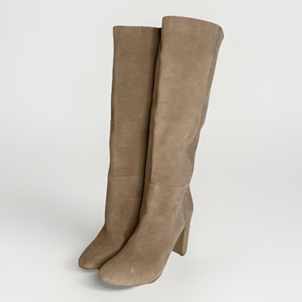 Knee Boots Leather Tan Chinese Laundry Tall Suede Boots Heeled 9.5 M Brown - Picture 3 of 11